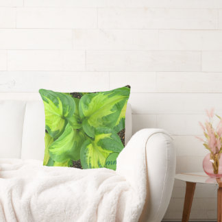 Cottage Garden Hosta Leaf Monogram Pillow Kudde