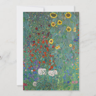 Cottage Garden med solblommor Gustav Klimt