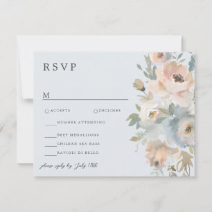 Cottage Garden Pastel Blue Peach Coral OSA Kort