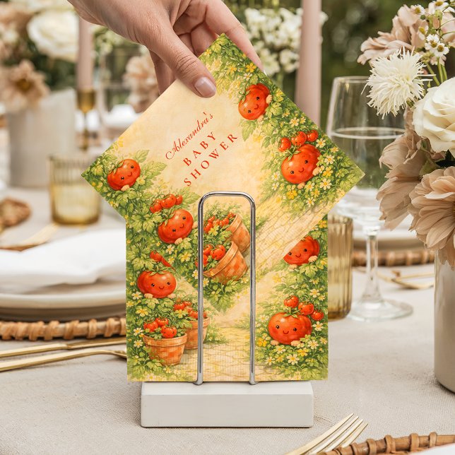 Cottage Garden Tomato Baby Shower Pappersservett (Skapare uppladdad)