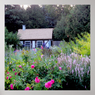 Cottage in English Gardens Poster