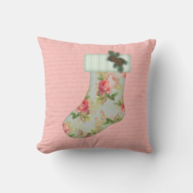 Cottage Jul Stocking Pillow Kudde (Framsida)