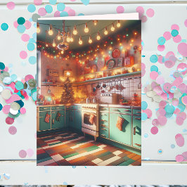 Cottage Kitsch Helgdag Retro Kitchen jul Kort