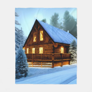Cottage Land norra Cabin Gräs Fleecefilt