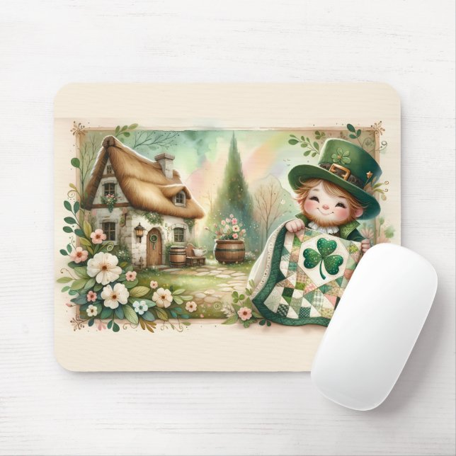 Cottage Leprechaun Lapptäcke Scen Musmatta (Med mus)