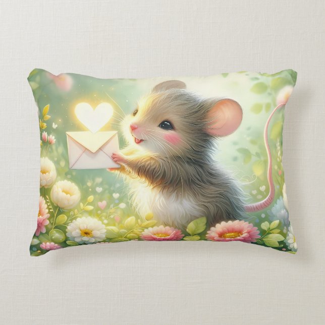 Cottage Mouse Love Letter Meadow Prydnadskudde (Framsidan)