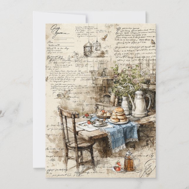 Cottage Scones | Rustic Tea Inbjudningar (Framsida)