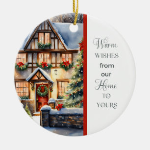 Cottage Snowy jul Ornament