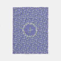 Cottage Stil Periwinkle Blommigt Monogram