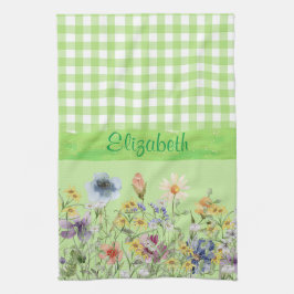 Cottage Stil Wildblommor Kökshandduk