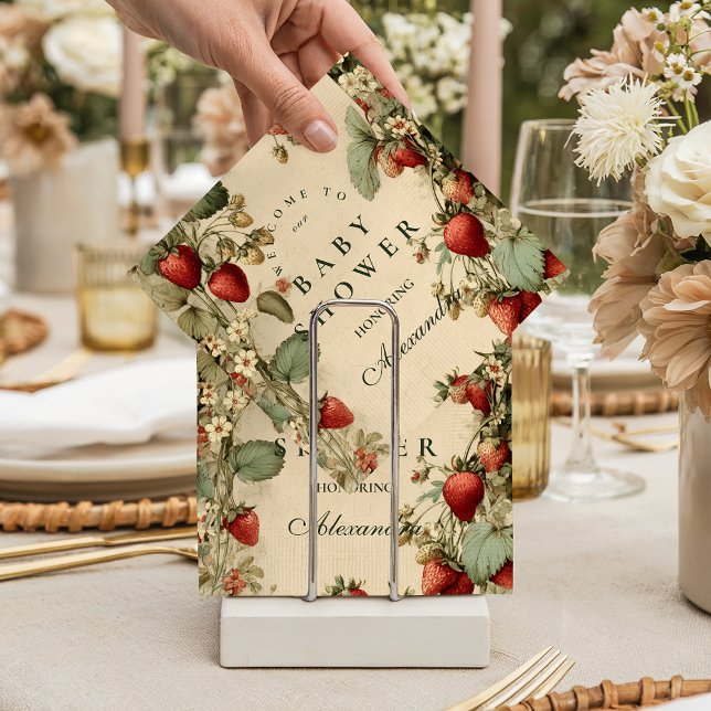 Cottage Strawberry Woodland Baby Shower Pappersservett (Skapare uppladdad)