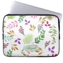 Cottage Watercolor Botanical Electronics Bag