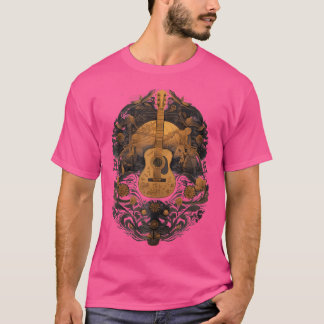 Cottagecore Acoustic Guitar with Måne Nature Music T Shirt
