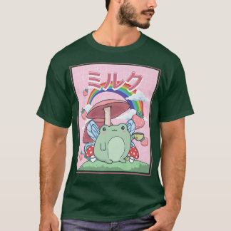 Cottagecore Aesthetic Kawaii Fairy Frog Tea Mushro T Shirt