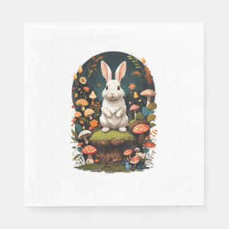 Cottagecore Aesthetic Rabbit Blommigt Fairycore Fu Pappersservett