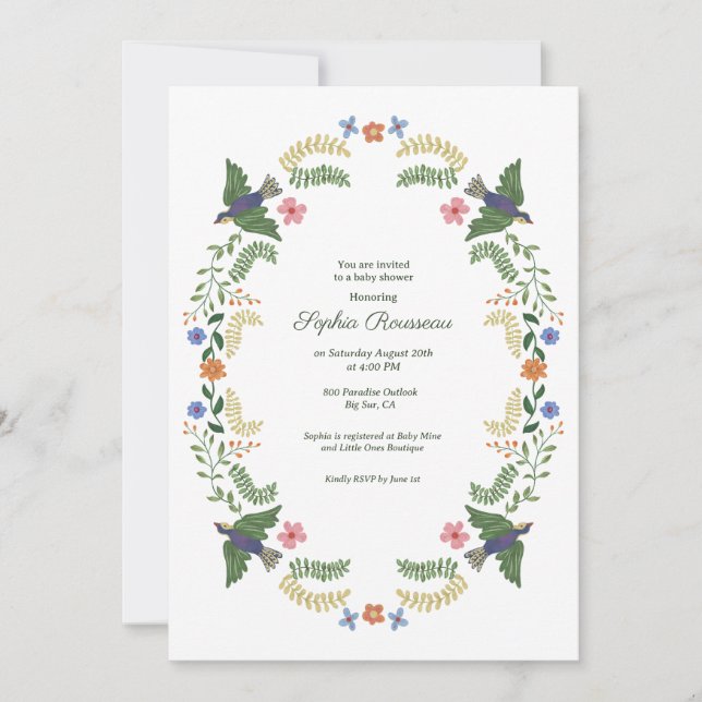 Cottagecore Baby Shower Inbjudningar (Framsida)