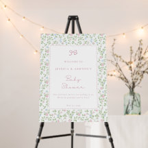 Cottagecore-baby shower-välkomstskylt