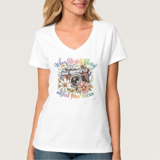 Cottagecore Blommig Kamera Inspirerande T Shirt