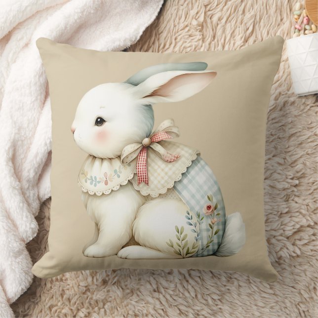 Cottagecore Bunny Charm Kudde (Filt)