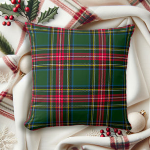 Cottagecore Classic Tartan Play Red Grönt n Blue Kudde