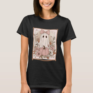 Cottagecore Coquette Pastel Rosa Spökblommor och T Shirt