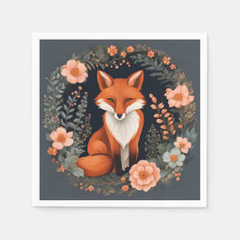 Cottagecore Cute Fox Pappersservett