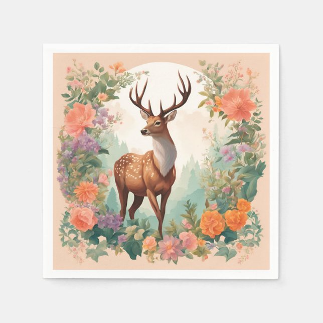 Cottagecore Cute Hjort Pappersservett (Framsidan)