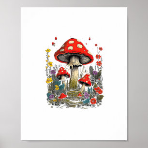 Cottagecore Estetik Svamp Goblincore Minimal Poster
