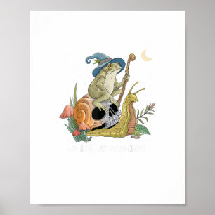 Cottagecore Estetisk Häxa Groda Snigel Svamp Go Poster