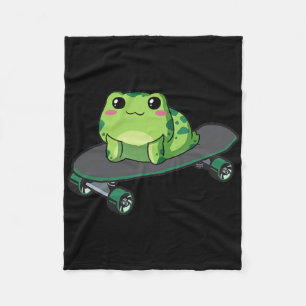 Cottagecore Estetisk Kawaii Skateboard Groda Sk Fleecefilt