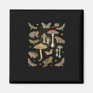 Cottagecore Estetisk Svamp Groda Fjäril Tomte Magnet