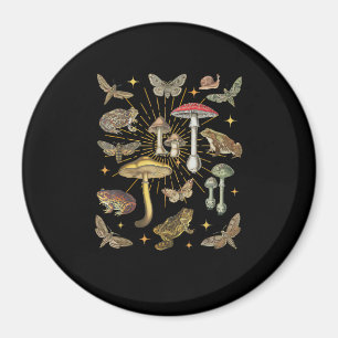 Cottagecore Estetisk Svamp Groda Fjäril Tomte Magnet