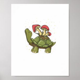 Cottagecore Estetisk Svamp Sköldpadda Sköldpadda G Poster