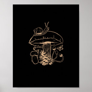 Cottagecore Estetisk Svamp Snigel Goblincore Min Poster