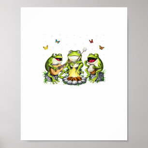Cottagecore Estetiska Grodor Camping Skog Tomte Poster