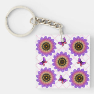 Cottagecore Fjäril & Blomma Rutigt Mönster
