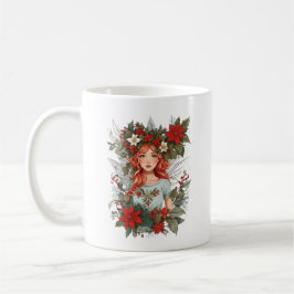 Cottagecore Flower Fairy jul Angel Sticker Kaffemugg