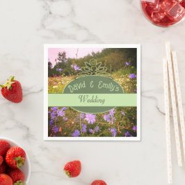 Cottagecore Flower Meadow Bröllop Pappersservett