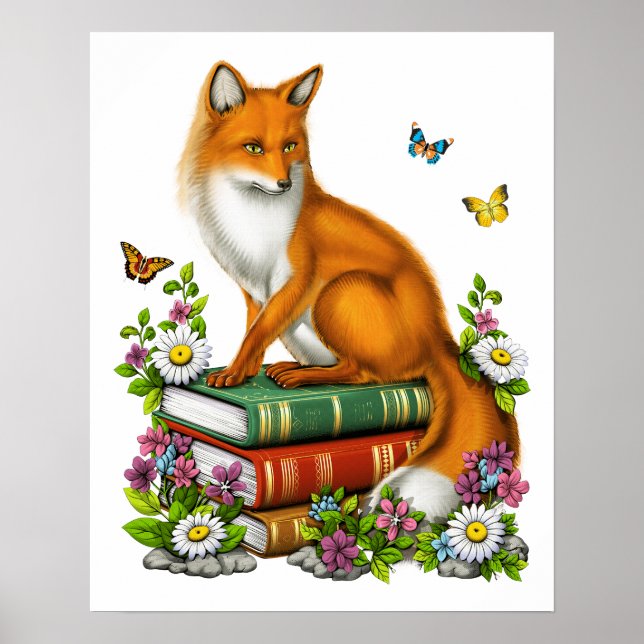 Cottagecore Fox Bokar Poster (Framsidan)