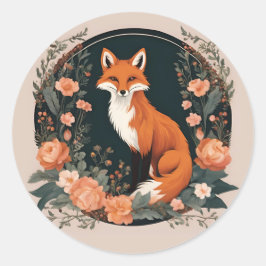 Cottagecore Fox Runt Klistermärke