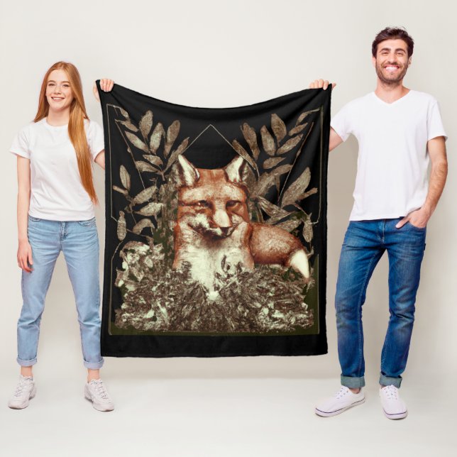 Cottagecore Fox-Vintage Fleecefilt (På plats)