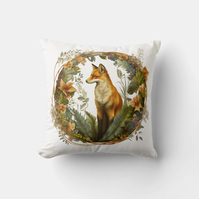 Cottagecore Fox-Vintage Kudde (Framsida)