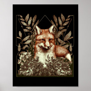 Cottagecore Fox-Vintage Poster