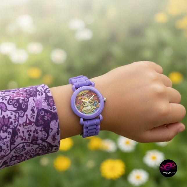 Cottagecore Frog Flowers MushRums Armbandsur (Because your watch should be as cute as your vibe)