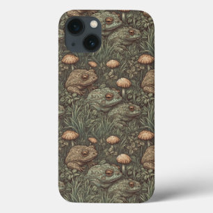 Cottagecore Frog och Mushroom iPhone/iPad-fall