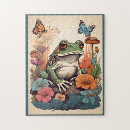 Cottagecore Frog Puzzle - Whimsical Vintage Jigsza Pussel