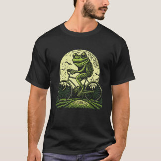 Cottagecore Frog Riding Bicycle, Bicycle Frog Kärl T Shirt