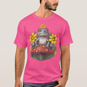 Cottagecore Frog with Mushroom Mushroom Frogs T Shirt