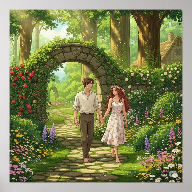 Cottagecore Garden Walk Poster (Framsidan)