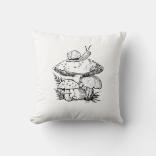 Cottagecore Goblincore Svamp Snigel Kudde